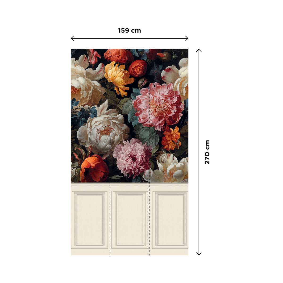 4MURS Papier peint panoramique L Roseliande Lin et multicolore Satiné