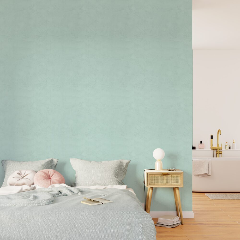 4MURS Papier peint intissé Ravenne Bleu glacier Crépi grésé