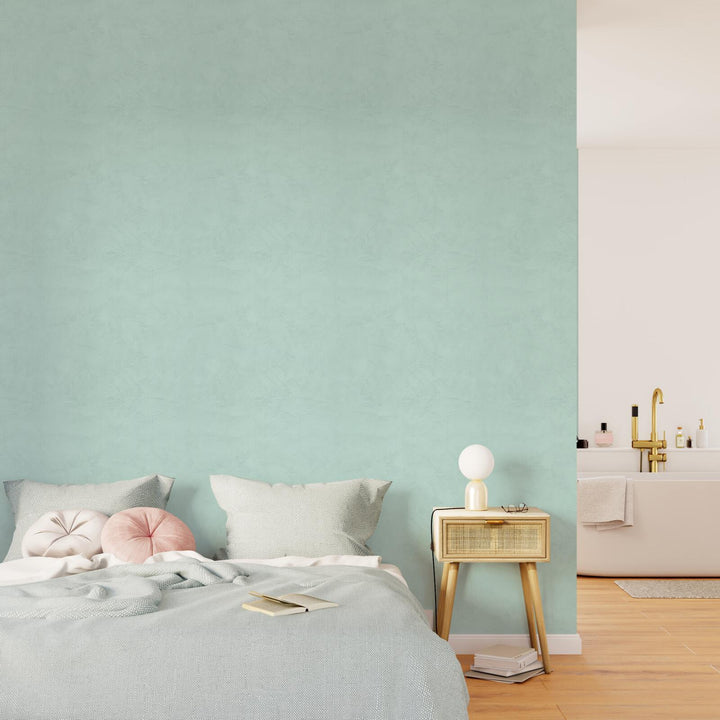 4MURS Papier peint intissé Ravenne Bleu glacier Crépi grésé