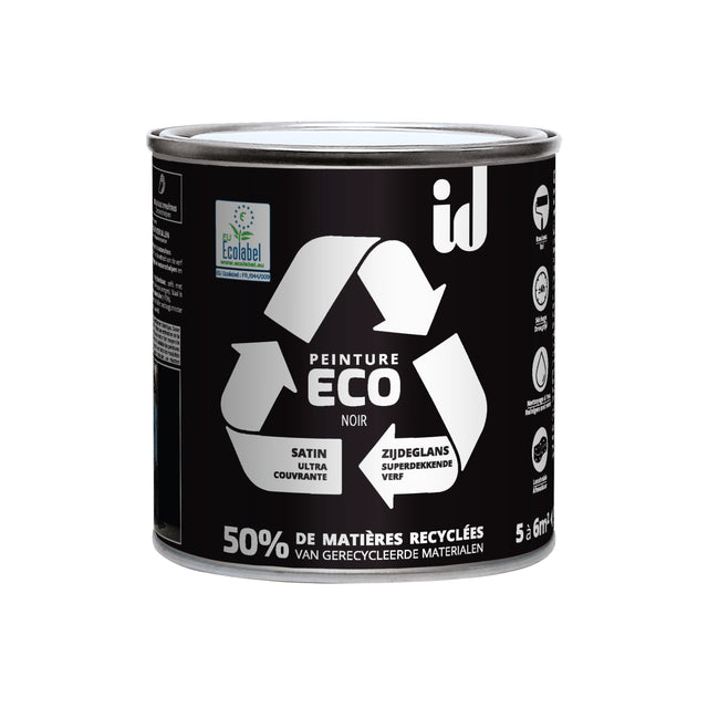 ECO ID Peinture ECO Peinture noir Satiné 0,5 L