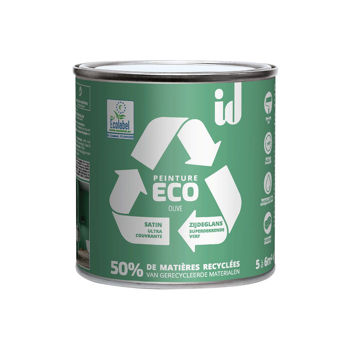 ECO ID Peinture Eco Olive Satiné 0,5L