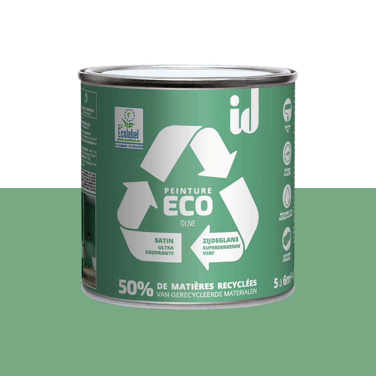 ECO ID Peinture Eco Olive Satiné 0,5L