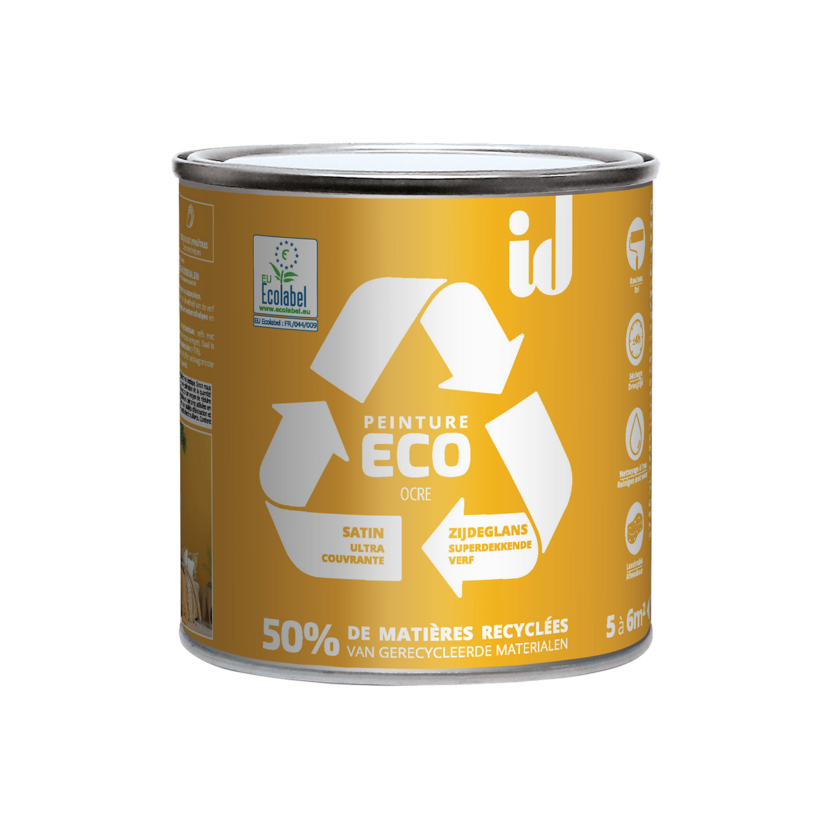 ECO ID Peinture Eco Ocre Satiné 0,5L
