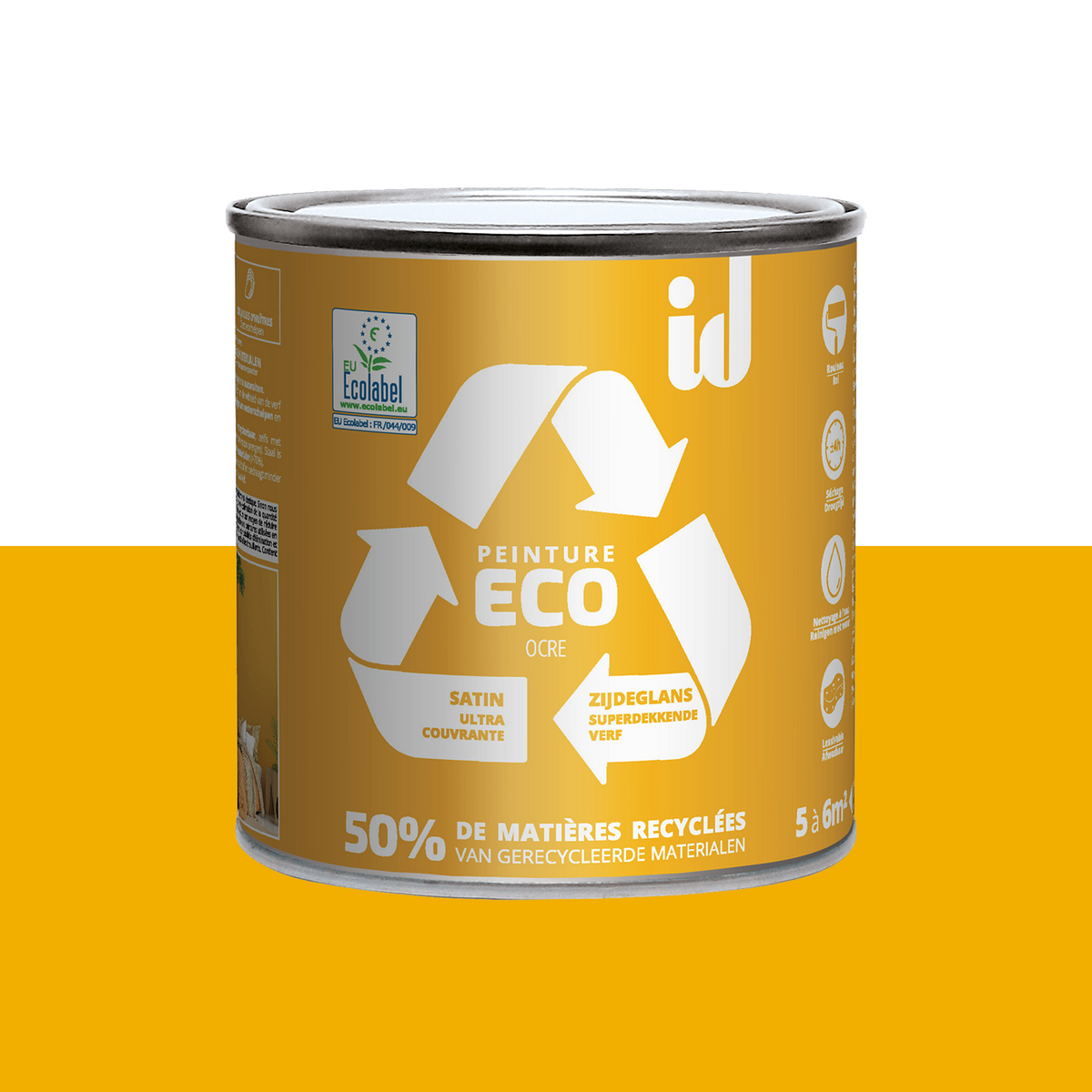 ECO ID Peinture Eco Ocre Satiné 0,5L