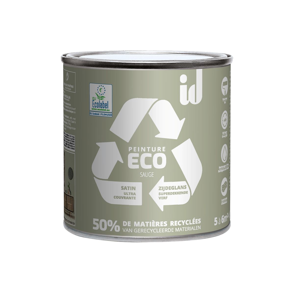 ECO ID Peinture Eco Sauge Satiné 0,5L