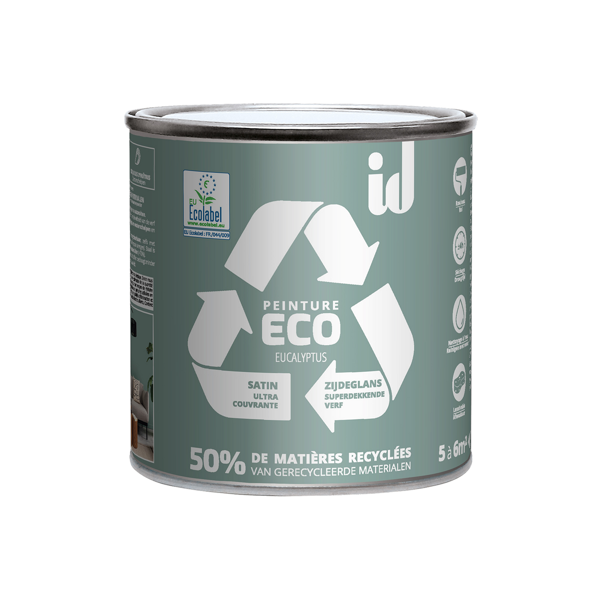 ECO ID Peinture Eco Eucalyptus Satiné 0,5L