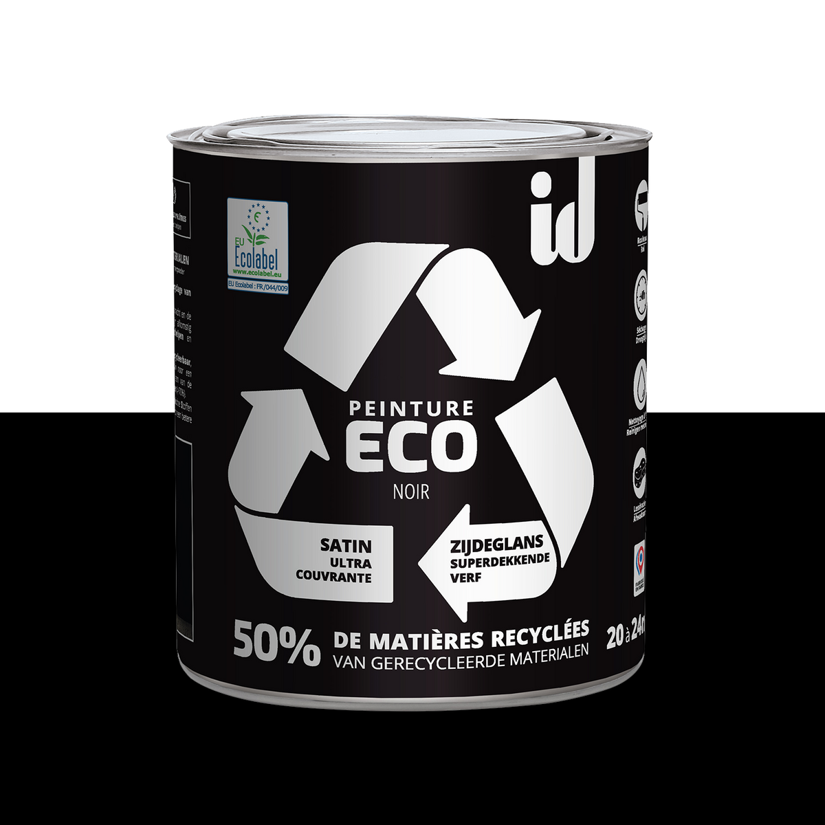 ECO ID Peinture Eco Noir Satiné 2L
