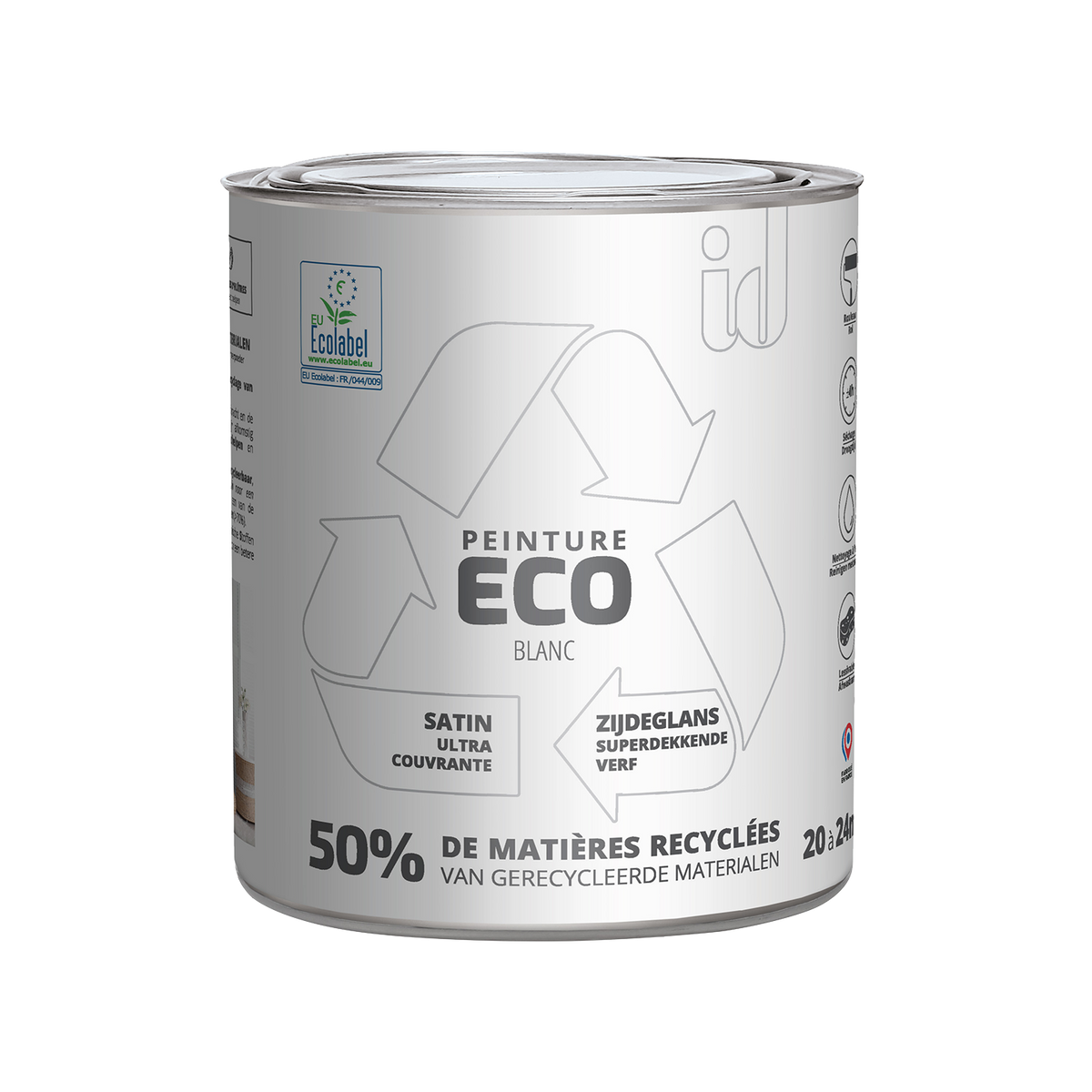 ECO ID Peinture Eco Blanc Satiné 2L