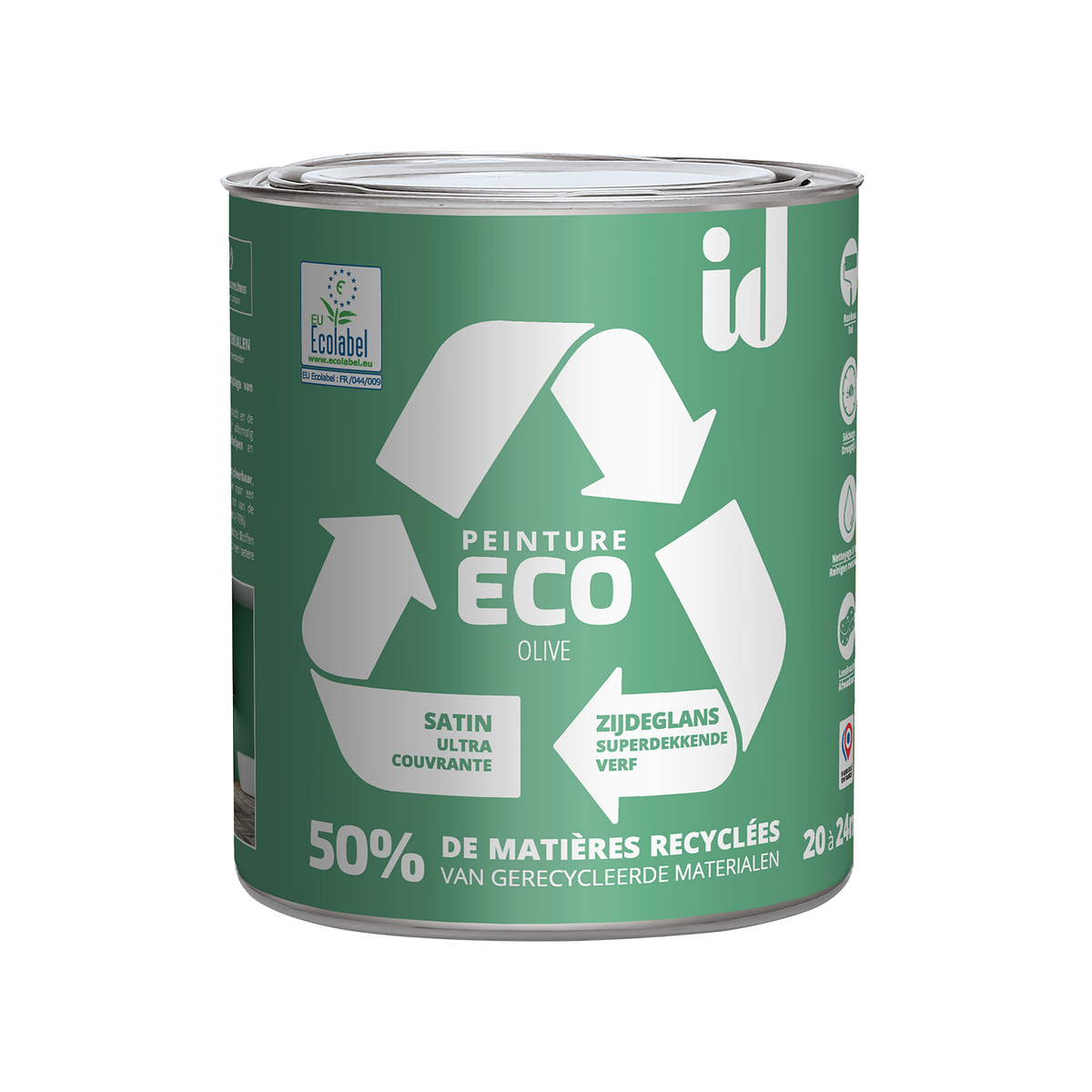 ECO ID Peinture Eco Olive Satiné 2L