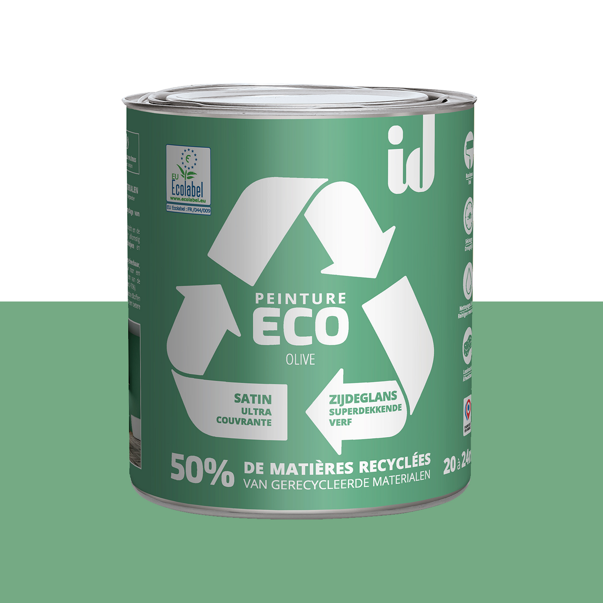 ECO ID Peinture Eco Olive Satiné 2L