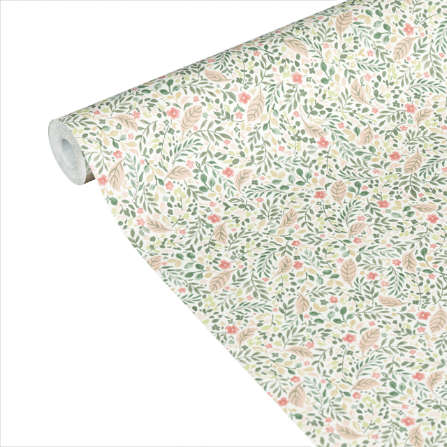 Papier peint intissé NAOMI coloris vert et rose