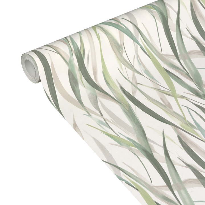 Papier peint intissé Velia Vert et taupe