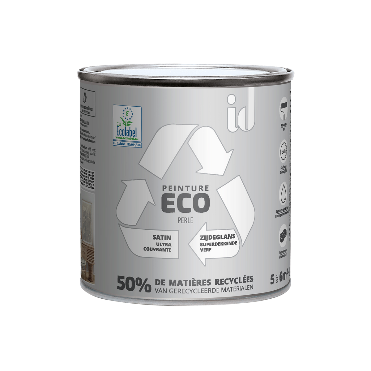 ECO ID Peinture Eco Gris perle Satiné 0,5L