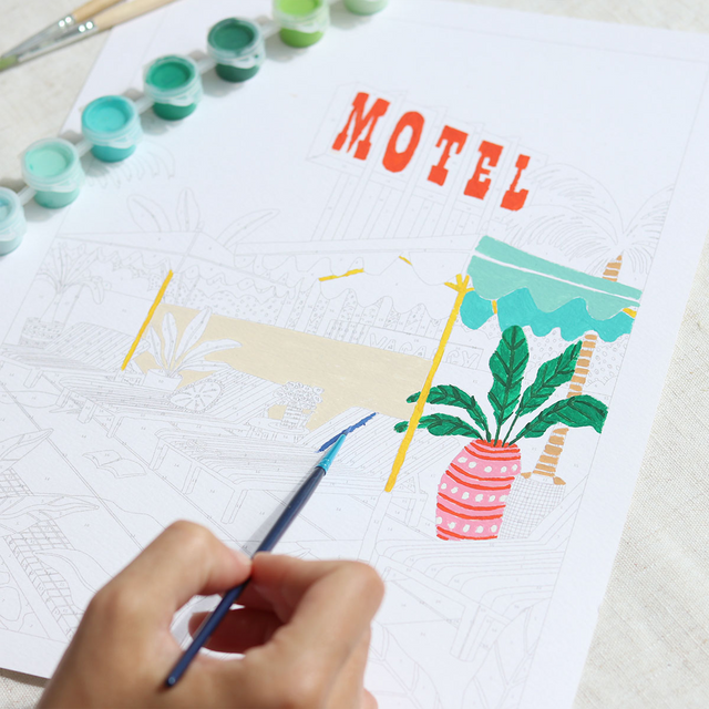 La Petite Epicerie Peinture par numéros THE MOTEL POOL
