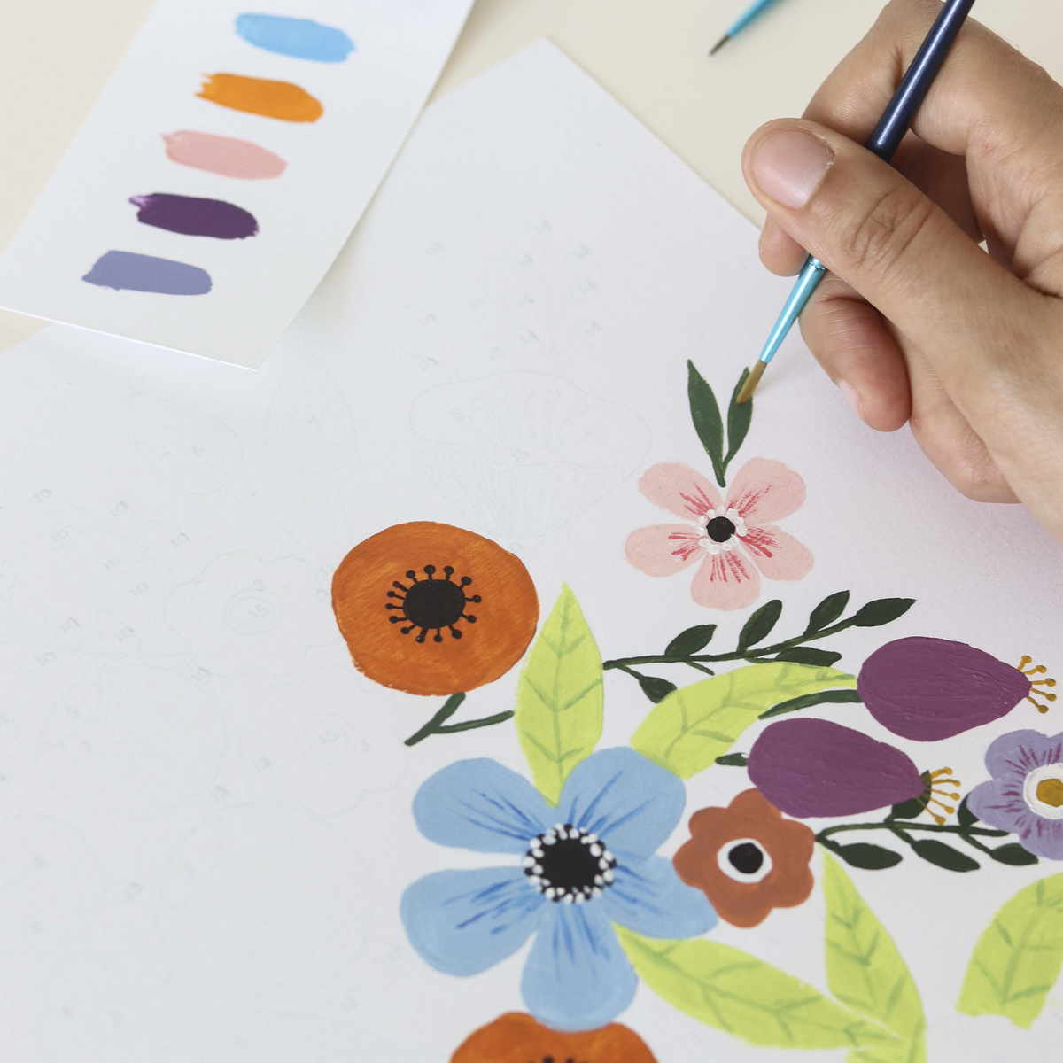 LA PETITE ÉPICERIE Peinture par numéros Flowers Multicolore