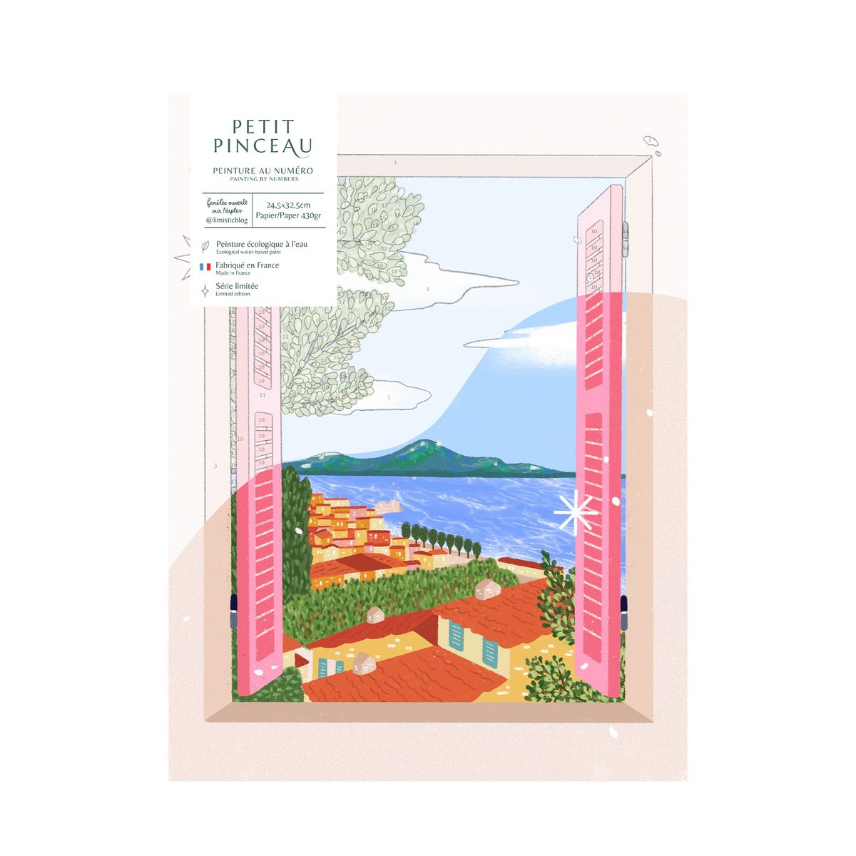 LA PETITE ÉPICERIE Peinture par numéros Fenêtre ouverte sur naples Multicolore