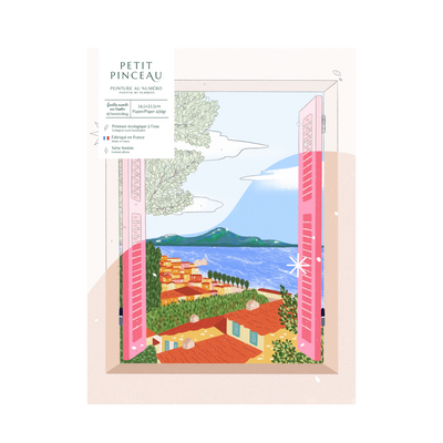 LA PETITE ÉPICERIE Peinture par numéros Fenêtre ouverte sur naples Multicolore