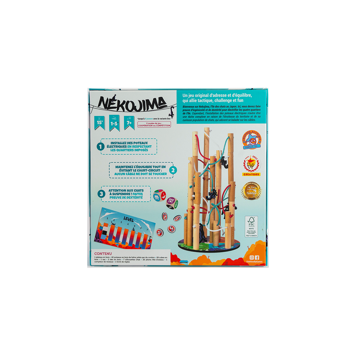 Jeu de société Nékojima Multicolore
