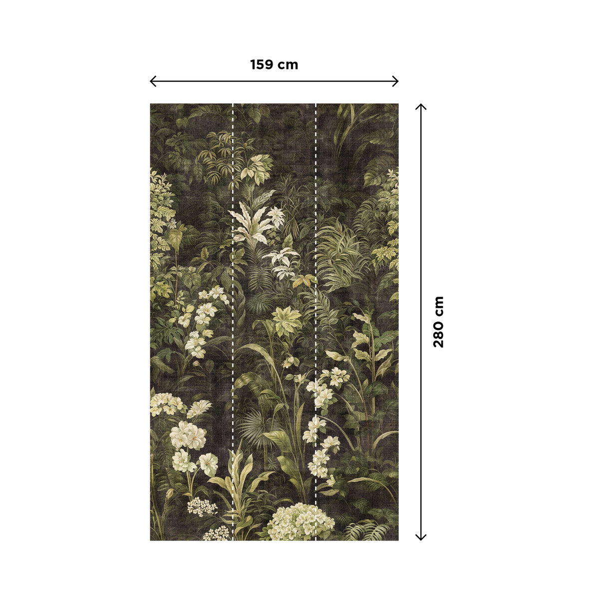 Papier peint panoramique L Secret garden Camaieux de verts blanchis Trame