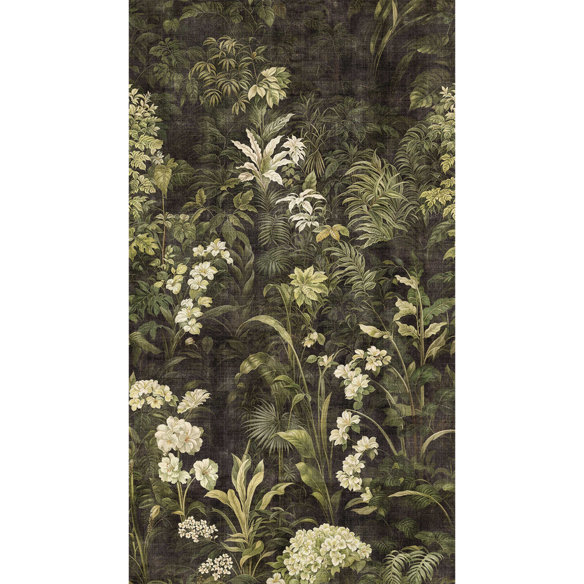 Papier peint panoramique L Secret garden Camaieux de verts blanchis Trame