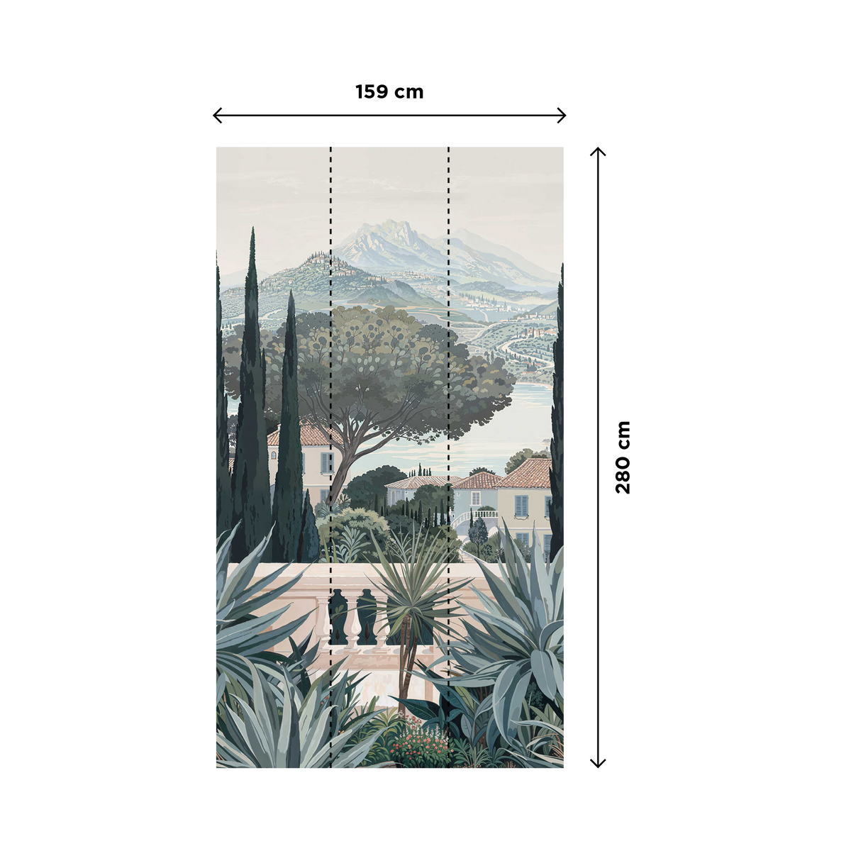 Papier peint panoramique L Castellina Vert Trame