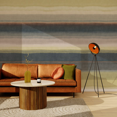 Papier peint panoramique L Serena Nuance de vert Trame