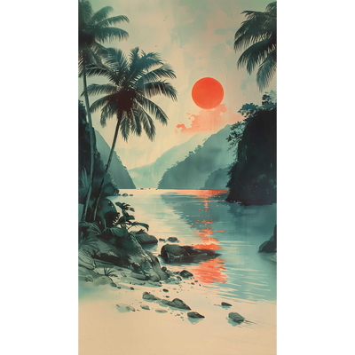 Papier peint panoramique L Bahia honda Multicolore Trame