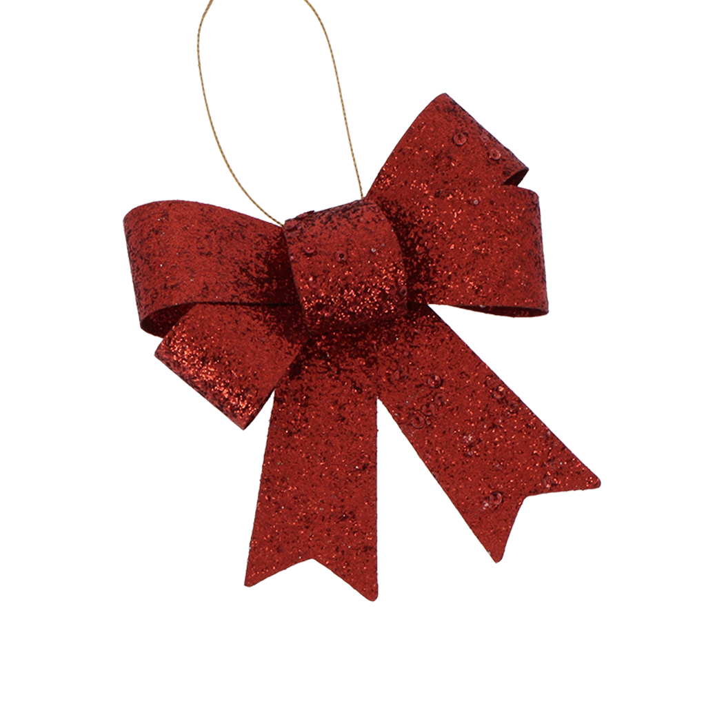 Décoration à suspendre Nœud paillettes Rouge, blanc