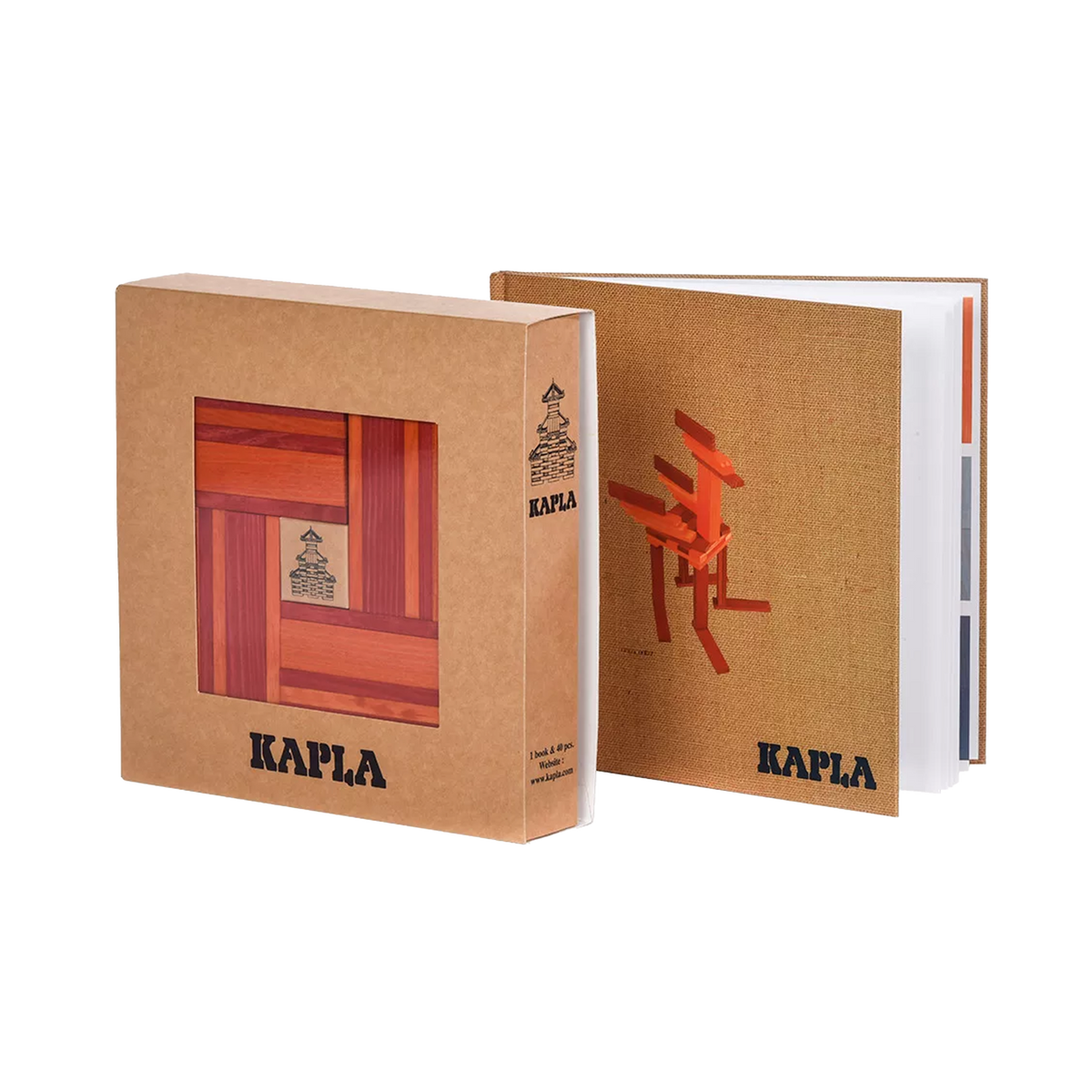 KAPLA Jeu de construction Coffret livre et couleurs Rouge