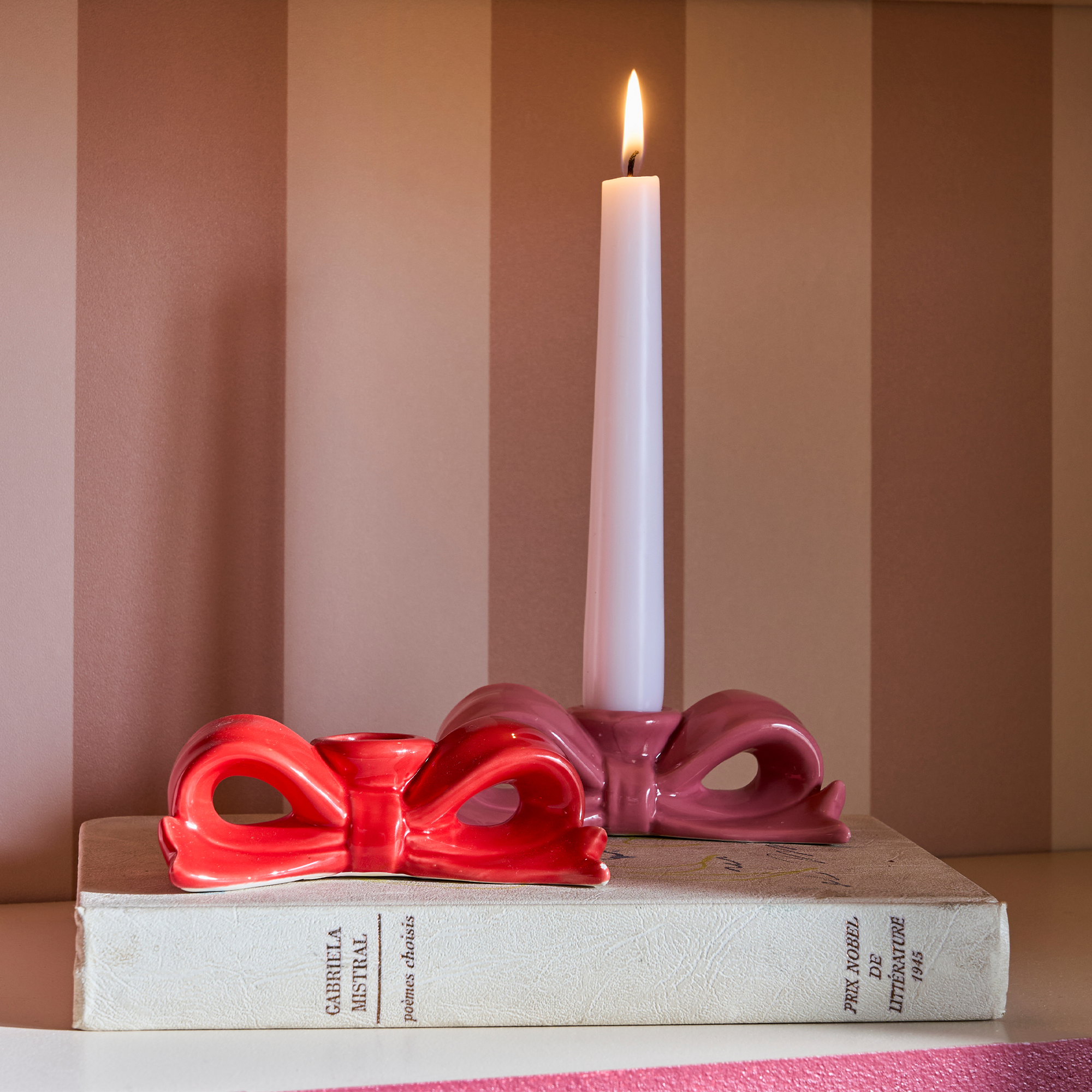 Bougeoir Noeud Rouge