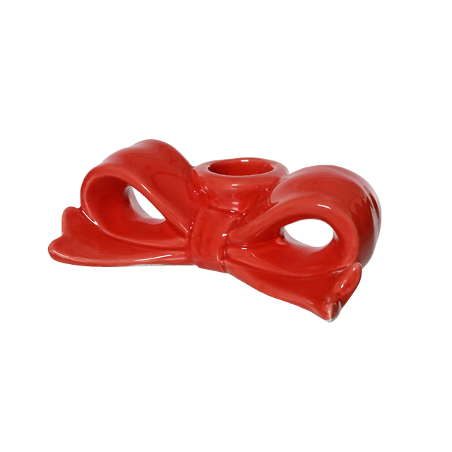 Bougeoir NOEUD coloris rouge