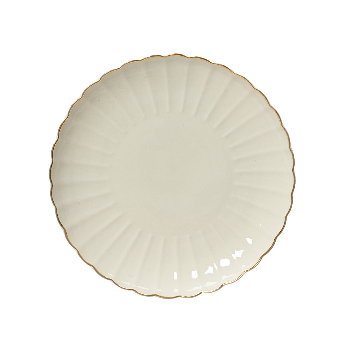 Assiette Corolle Blanc, or