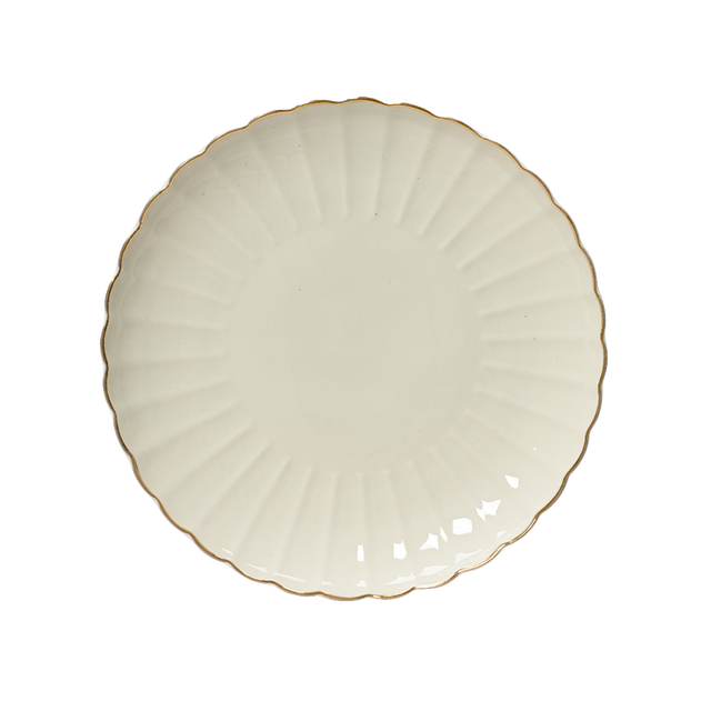 Assiette COROLLE coloris blanc or