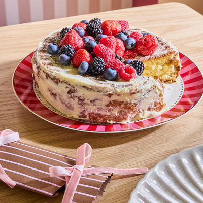 Assiette Ray Rouge, rose