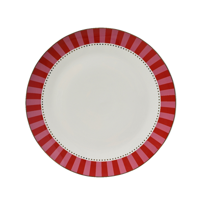 Assiette Ray Rouge, rose