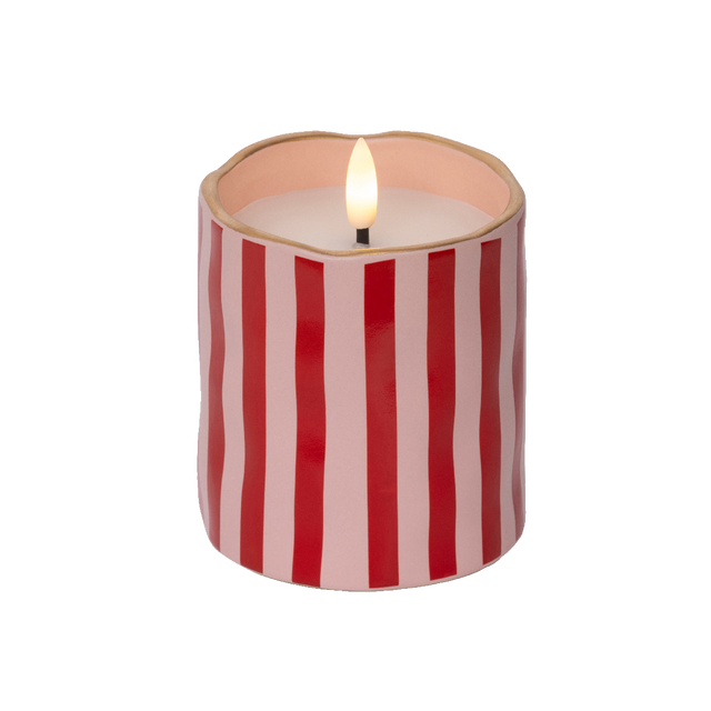 Bougie LED REYA coloris Rouge, rose