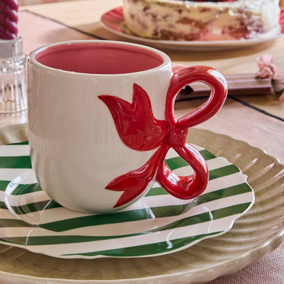 Mug Noeud Blanc, rouge