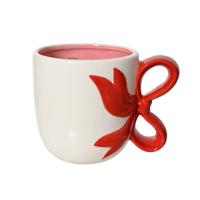 Mug NOEUD coloris Blanc / rouge