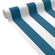 4MURS Papier peint intissé Opal stripe Bleu paon et blanc Lisse