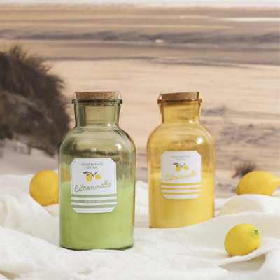 Bougie parfumée Fiole citronelle Vert, jaune Citron