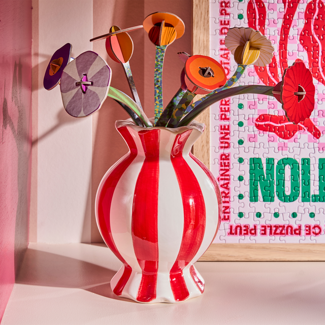 Vase SWEET coloris rouge & blanc