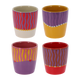 Coffret tasses Meg x4 Jaune rose violet rouge