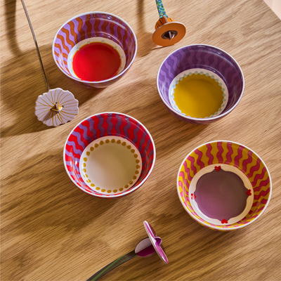 Bol Meg x4 Jaune rose violet rouge