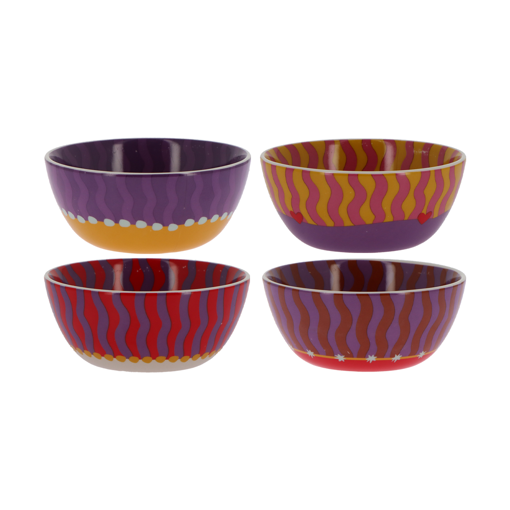 Bol Meg x4 Jaune rose violet rouge