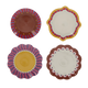 Assiette Meg x4 Jaune rose violet marron