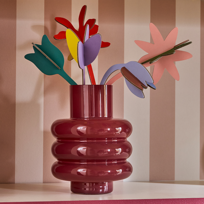 Vase Ribbo Rouge