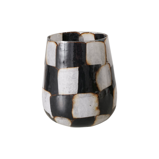 Bougeoir MEDO coloris noir/blanc