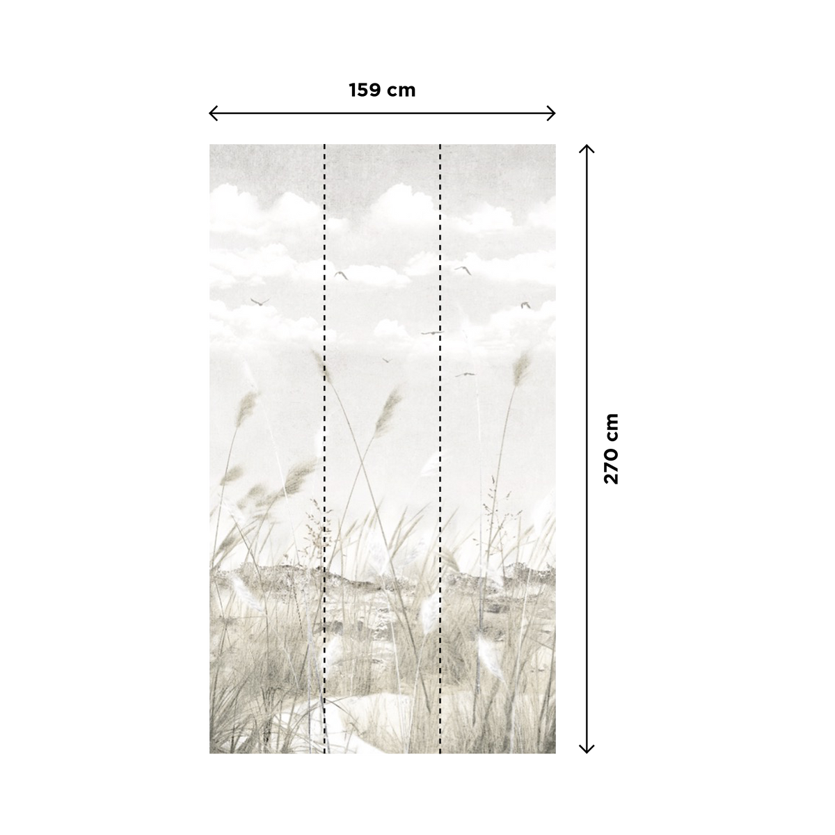 Papier peint panoramique L Aimargues Sable beige Satiné