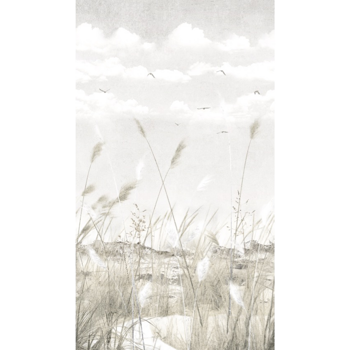 Papier peint panoramique L Aimargues Sable beige Satiné