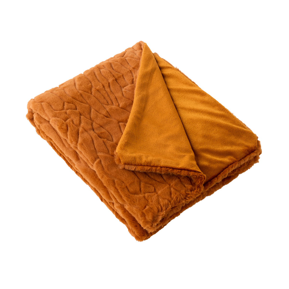 Plaid fausse fourrure Filae Terracotta